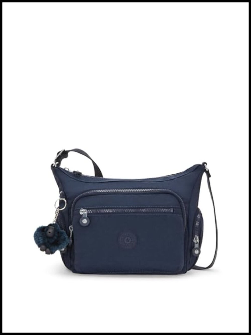 Kipling Gabbie S Crossbody Bag Crinkled Nylon Zip Pockets Adjustable Strap